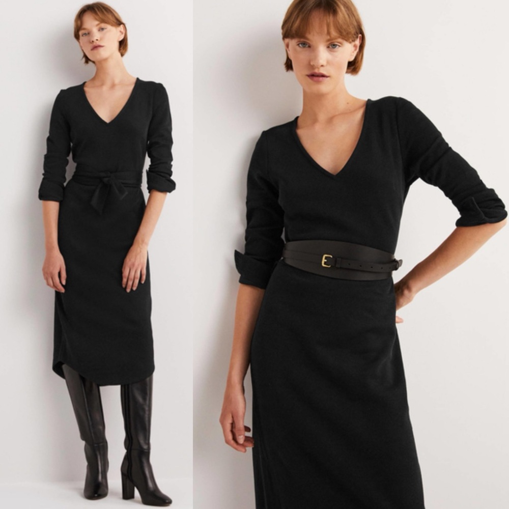 Boden NWT Column Jersey Midi Dress Black size 6R Women's clothing